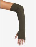 Green Ribbed Arm Warmers, , alternate