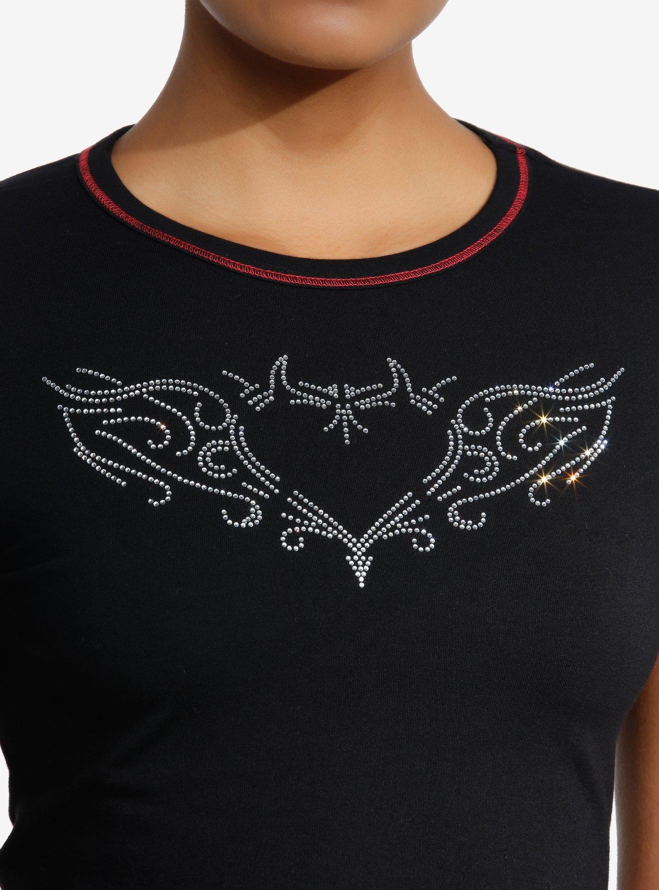 Devil Heart Rhinestone Girls Baby T-Shirt, MULTI, alternate