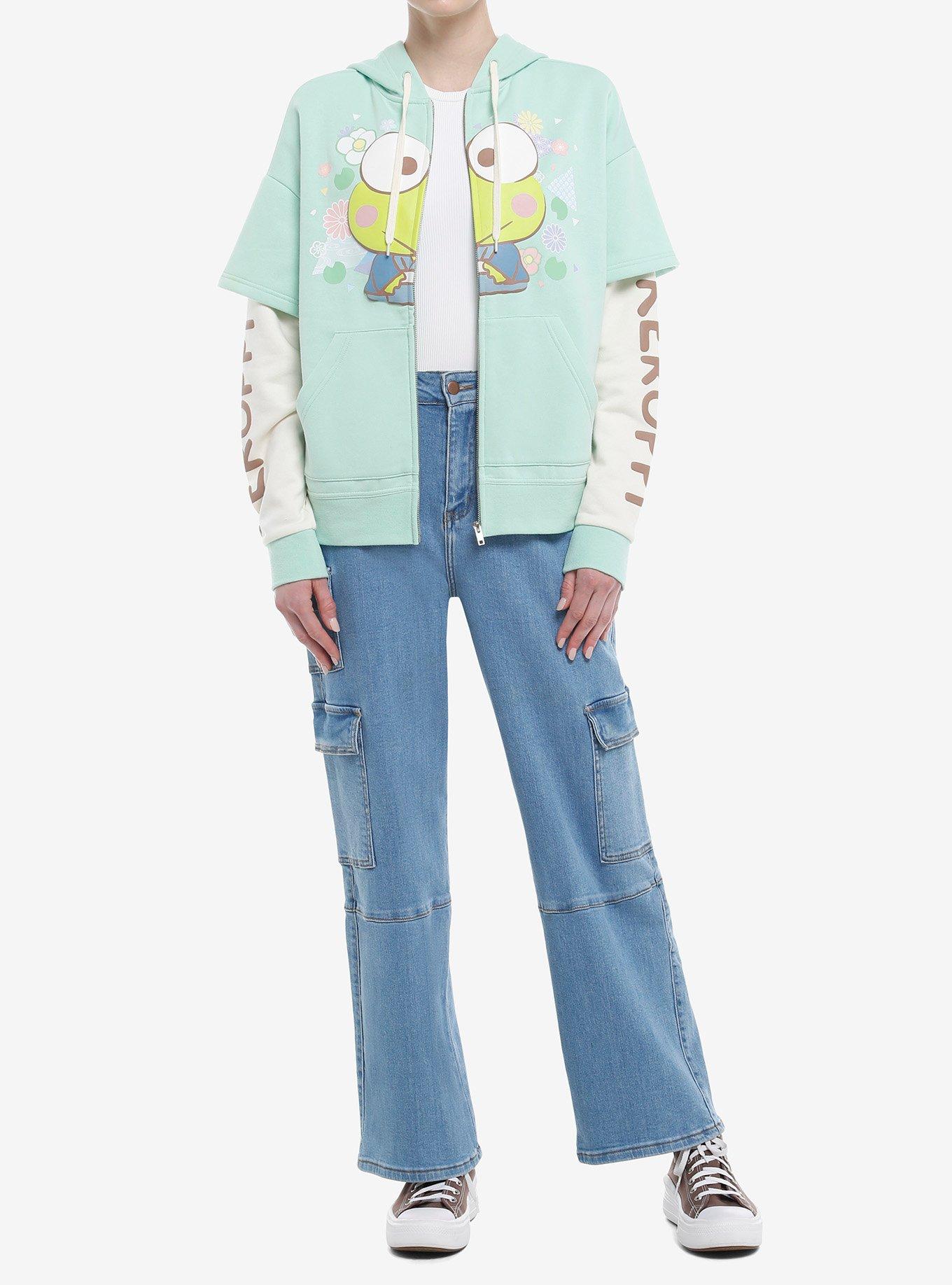 Keroppi Wagara Pastel Twofer Girls Hoodie, MULTI, alternate