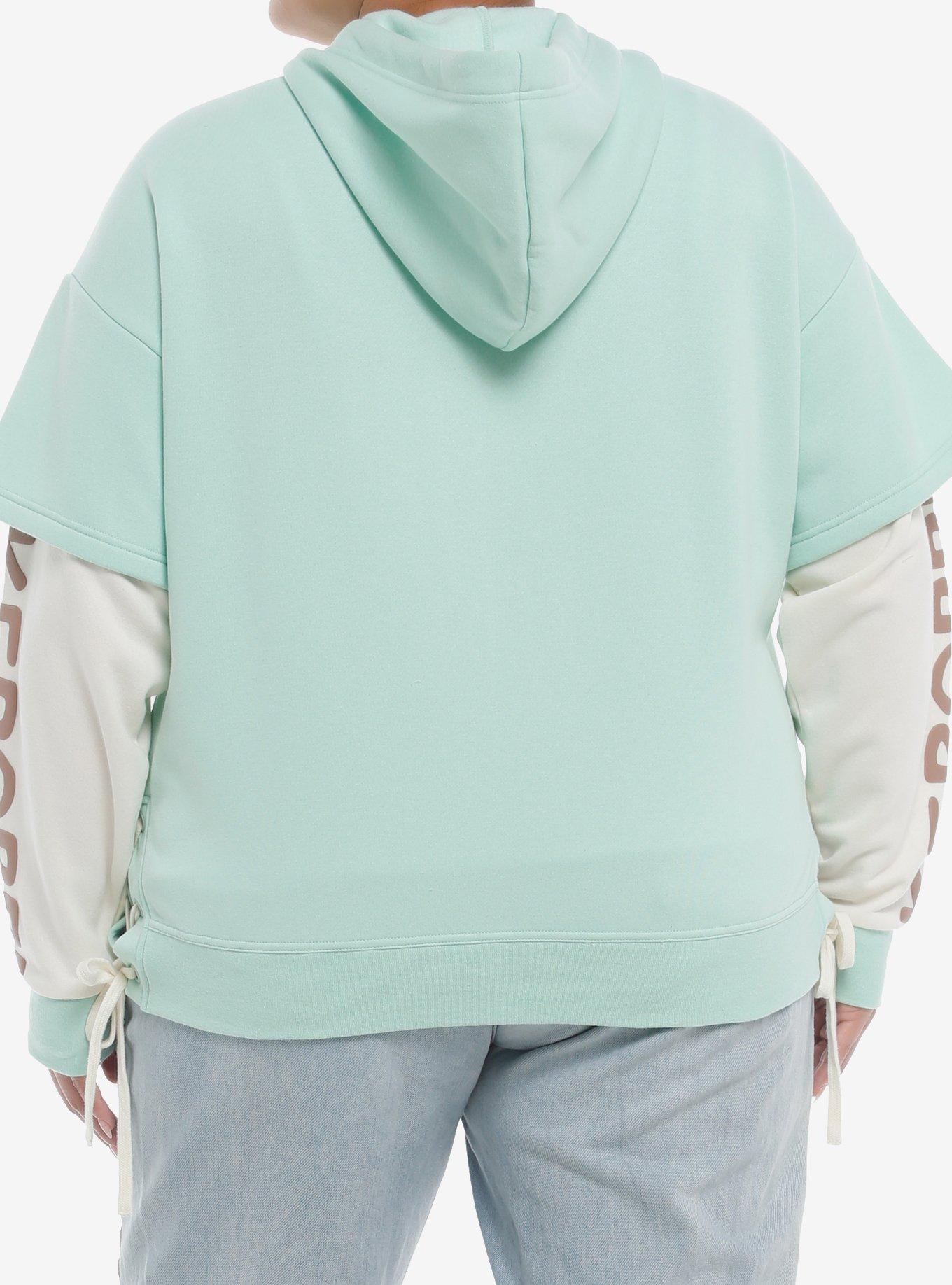 Keroppi Wagara Pastel Twofer Girls Hoodie Plus Size, MULTI, alternate