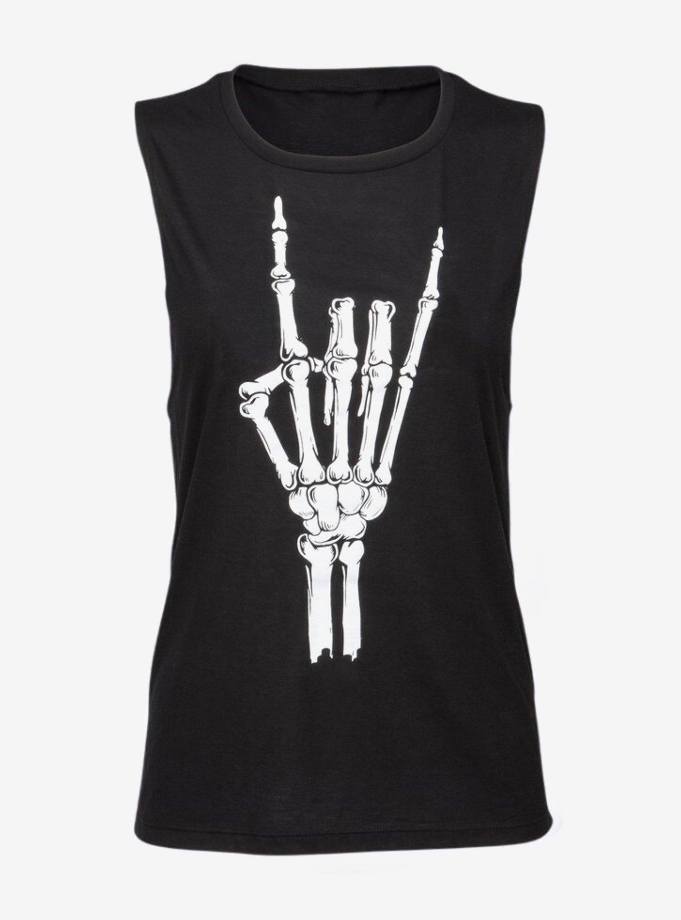 Skeleton Hand Heavy Metal Girls Tank Top