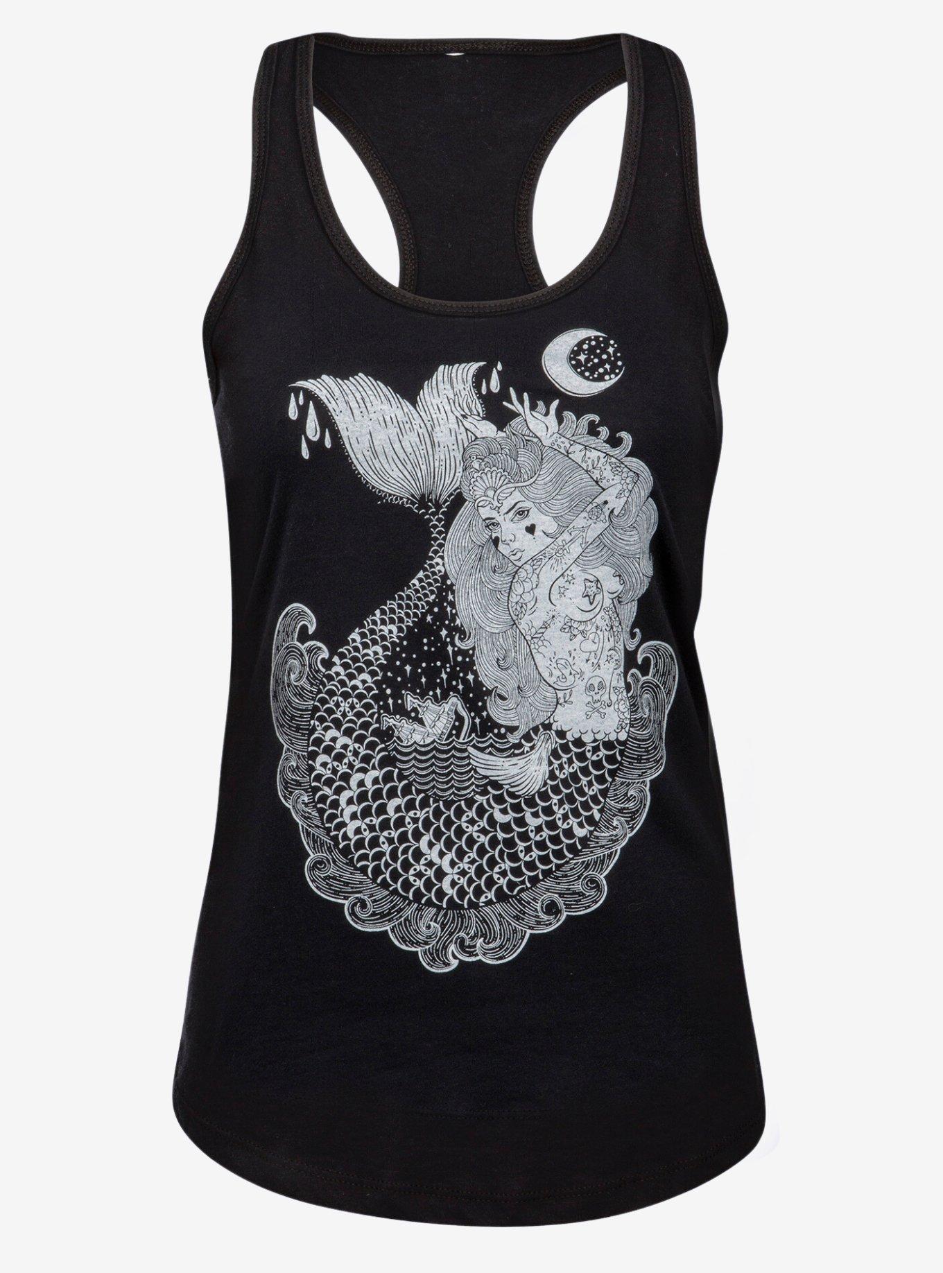 Mermaid Vibes Girls Tank Top, BLACK, alternate