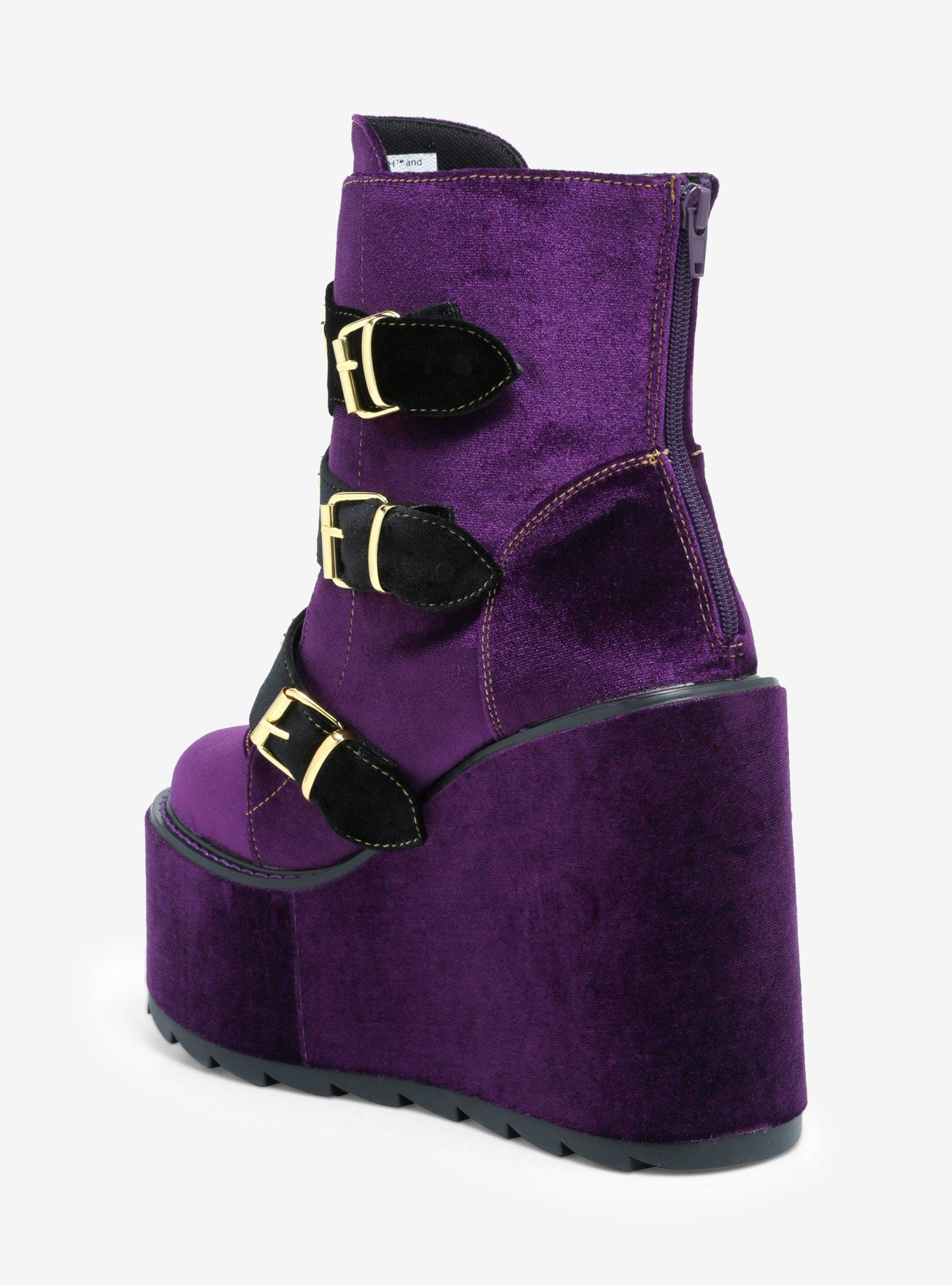 YRU Monster High Clawdeen Dune Lo Velvet Platform Boots, MULTI, alternate