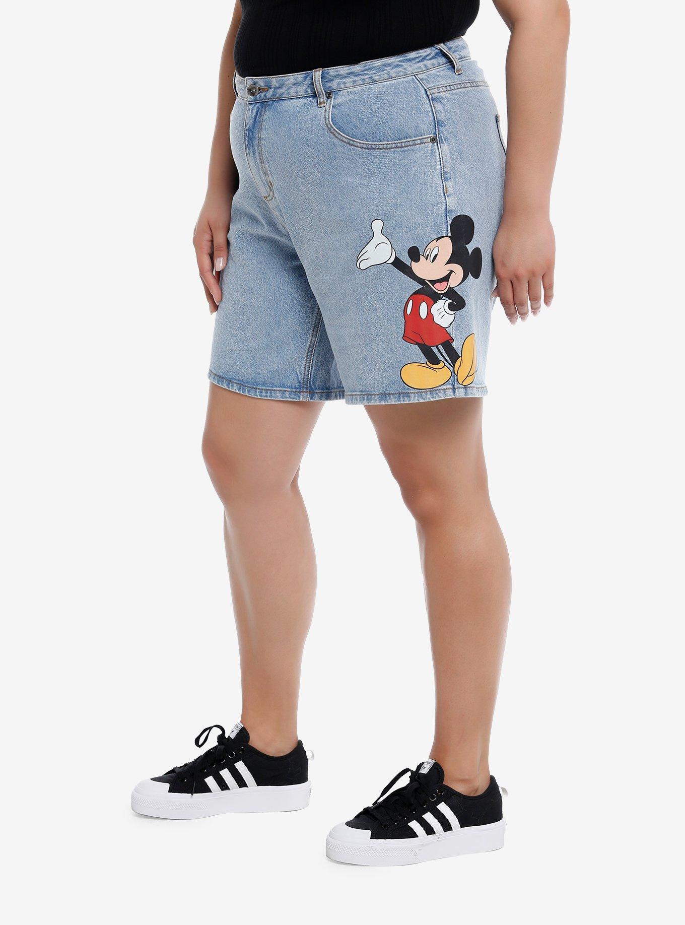 Disney Mickey Mouse Bermuda Jean Shorts Plus Size, MULTI, alternate