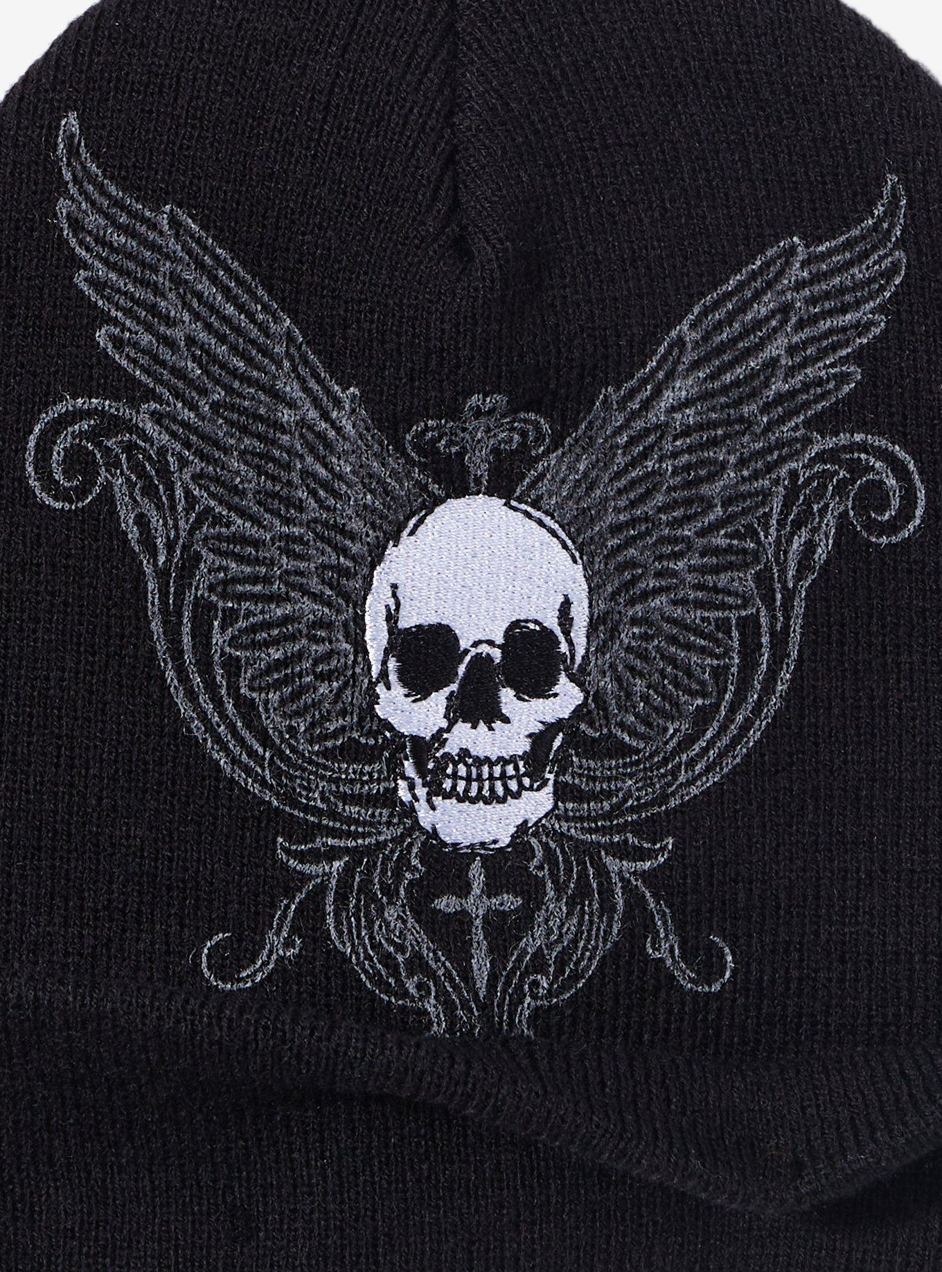 Winged Skull Beanie, , alternate