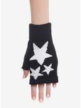 Black & White Stars Fingerless Gloves, , alternate
