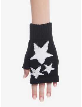 Black & White Stars Fingerless Gloves, , hi-res