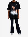 Aaliyah Glitter Logo Girls Oversized T-Shirt, BLACK, alternate
