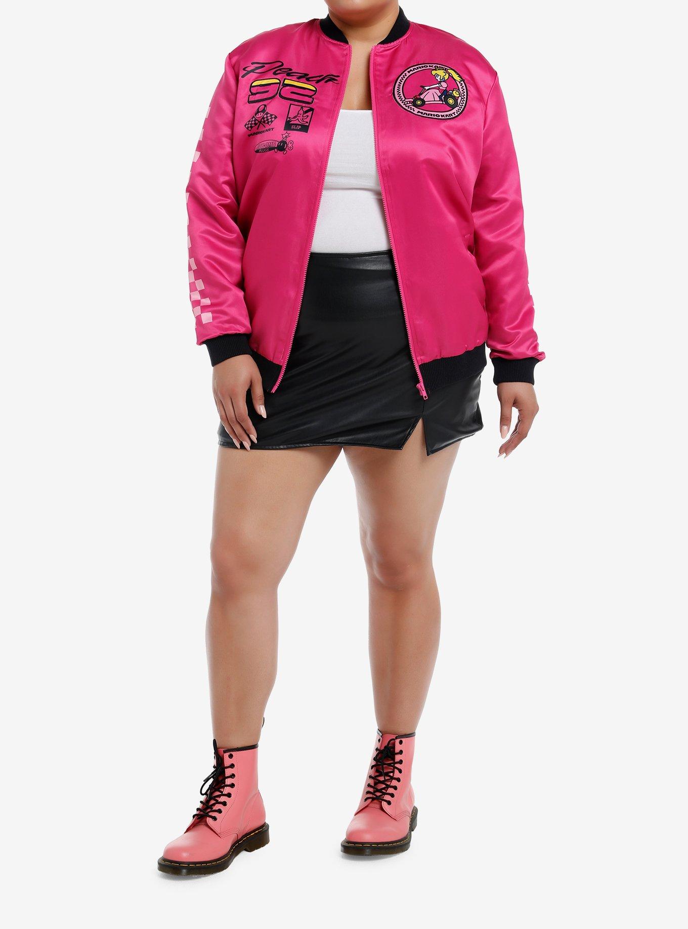 Mario Kart Princess Peach Racing Girls Bomber Jacket Plus Size, MULTI, alternate