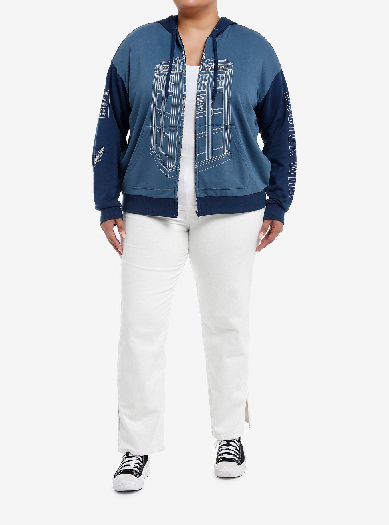 Her Universe Doctor Who TARDIS Color-Block Girls Oversized Hoodie Plus Size, , hi-res