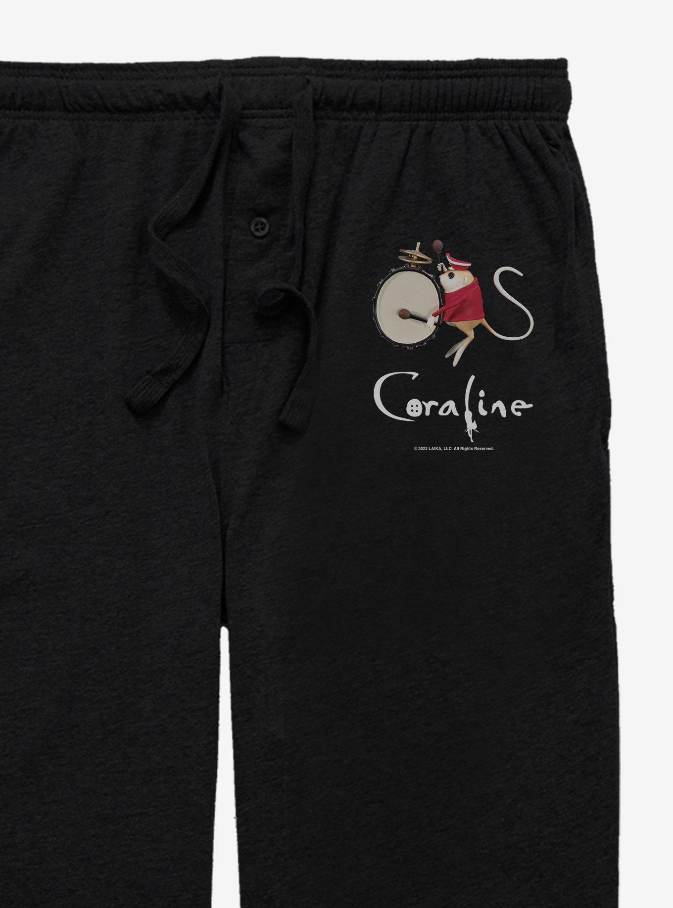 Coraline Circus Mouse Drum Pajama Pants, BLACK, alternate