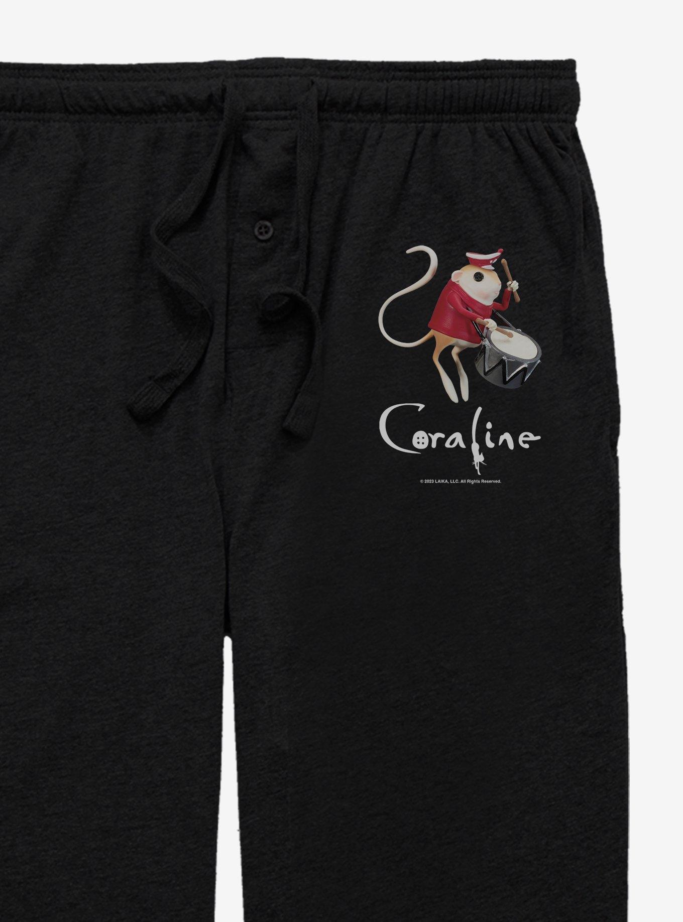 Coraline Circus Mouse Snare Drum Pajama Pants, BLACK, alternate