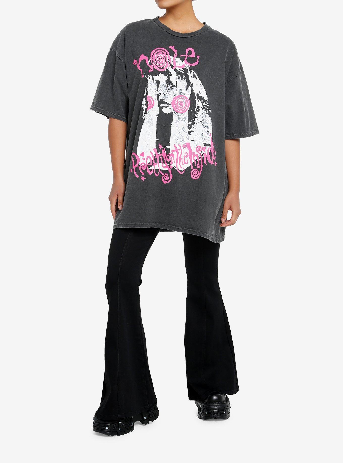 Hole Pretty On The Inside Girls Oversized T-Shirt, BLACK, alternate