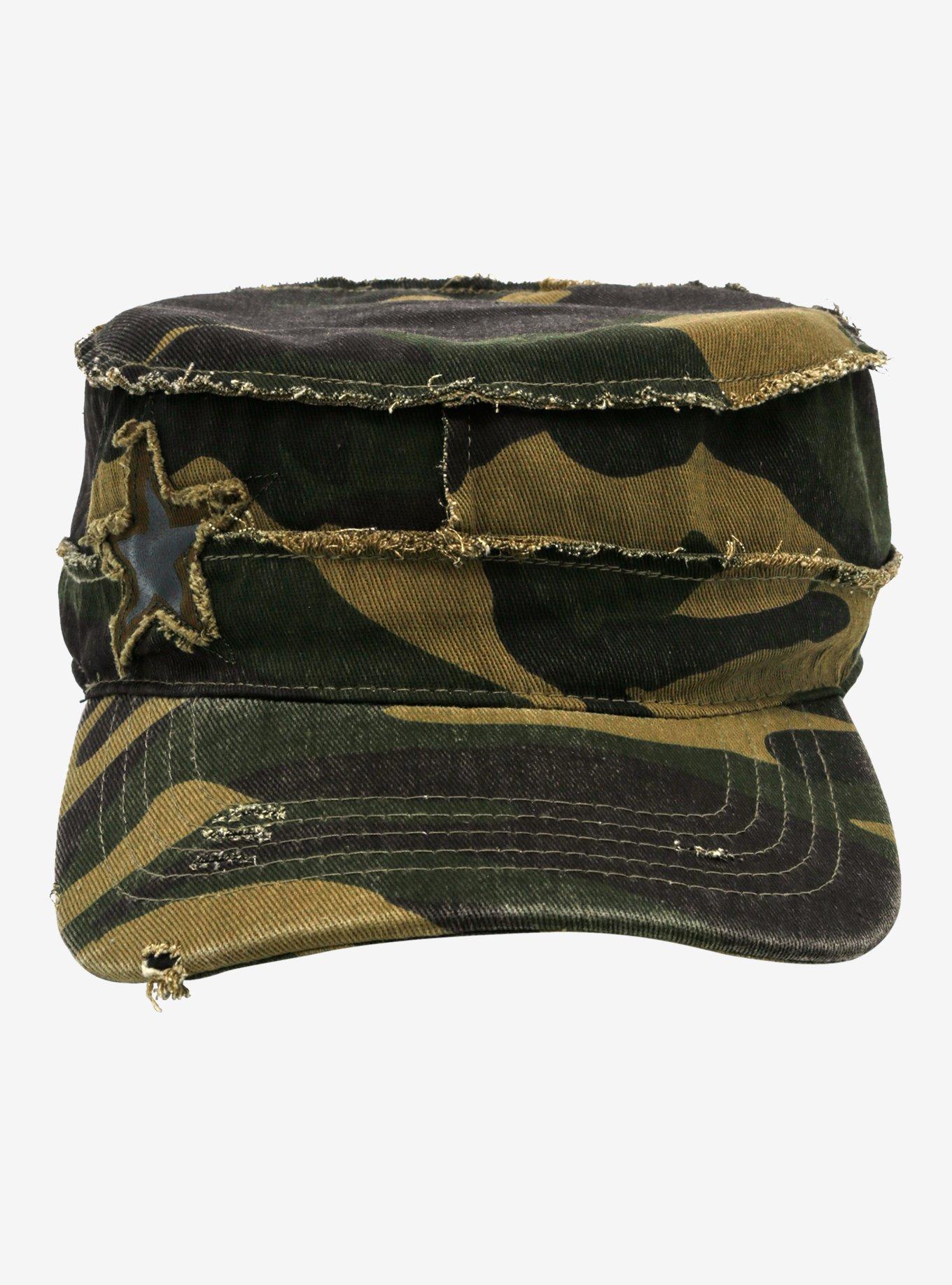 Camo Distressed Star Cadet Cap, , alternate