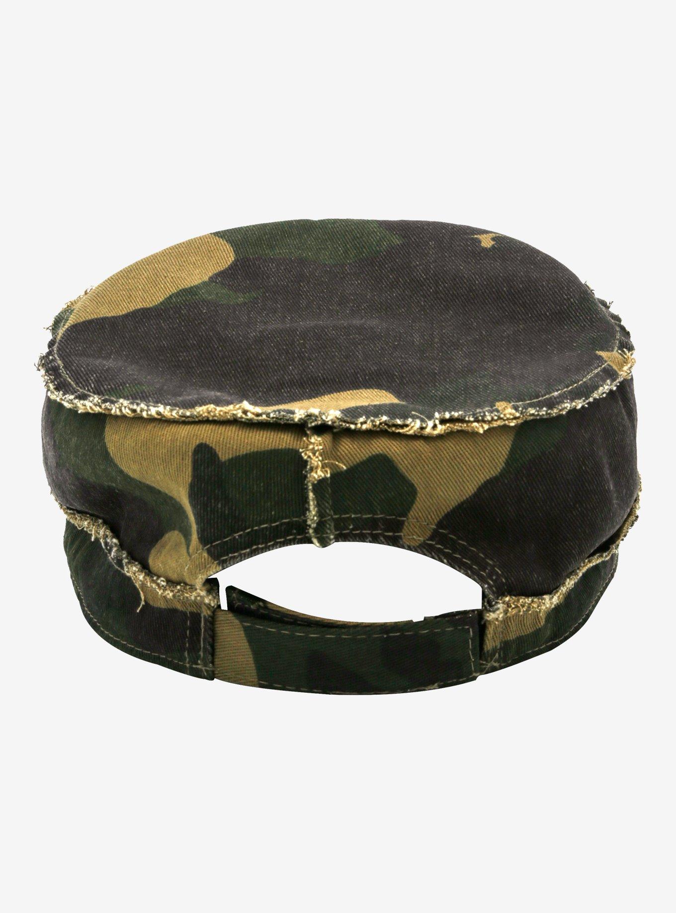 Camo Distressed Star Cadet Cap, , alternate