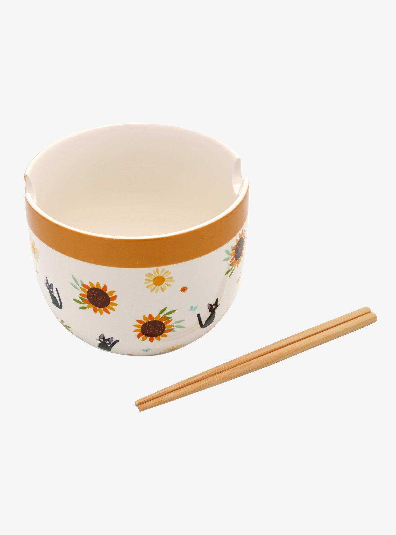 Studio Ghibli® Kiki's Delivery Service Jiji Sunflower Ramen Bowl With Chopsticks, , alternate