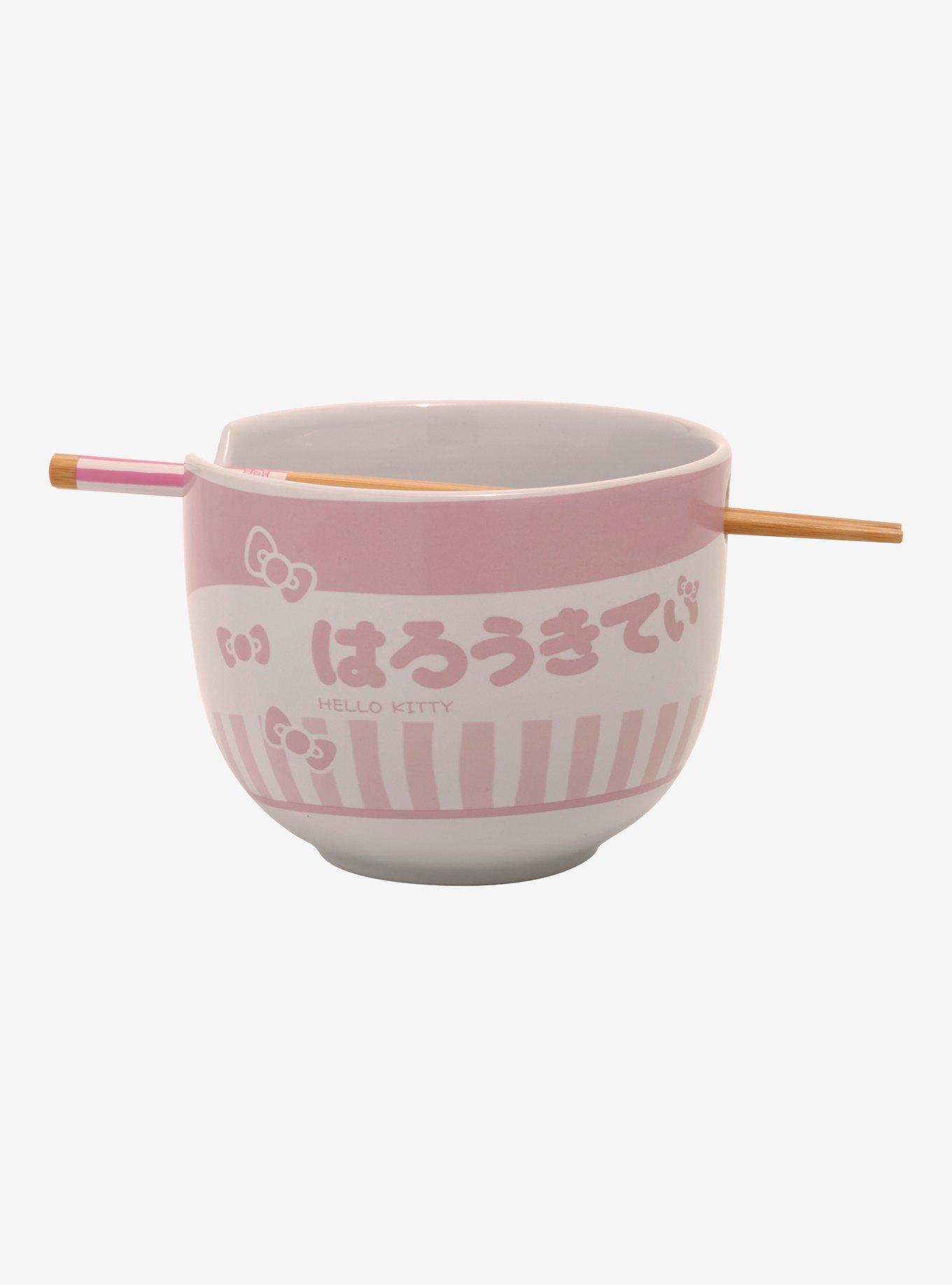 Sanrio Hello Kitty Striped Ramen Bowl and Chopsticks