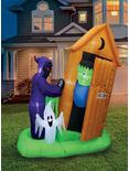 Animated Monster Outhouse Scene Inflatable Decor, , alternate