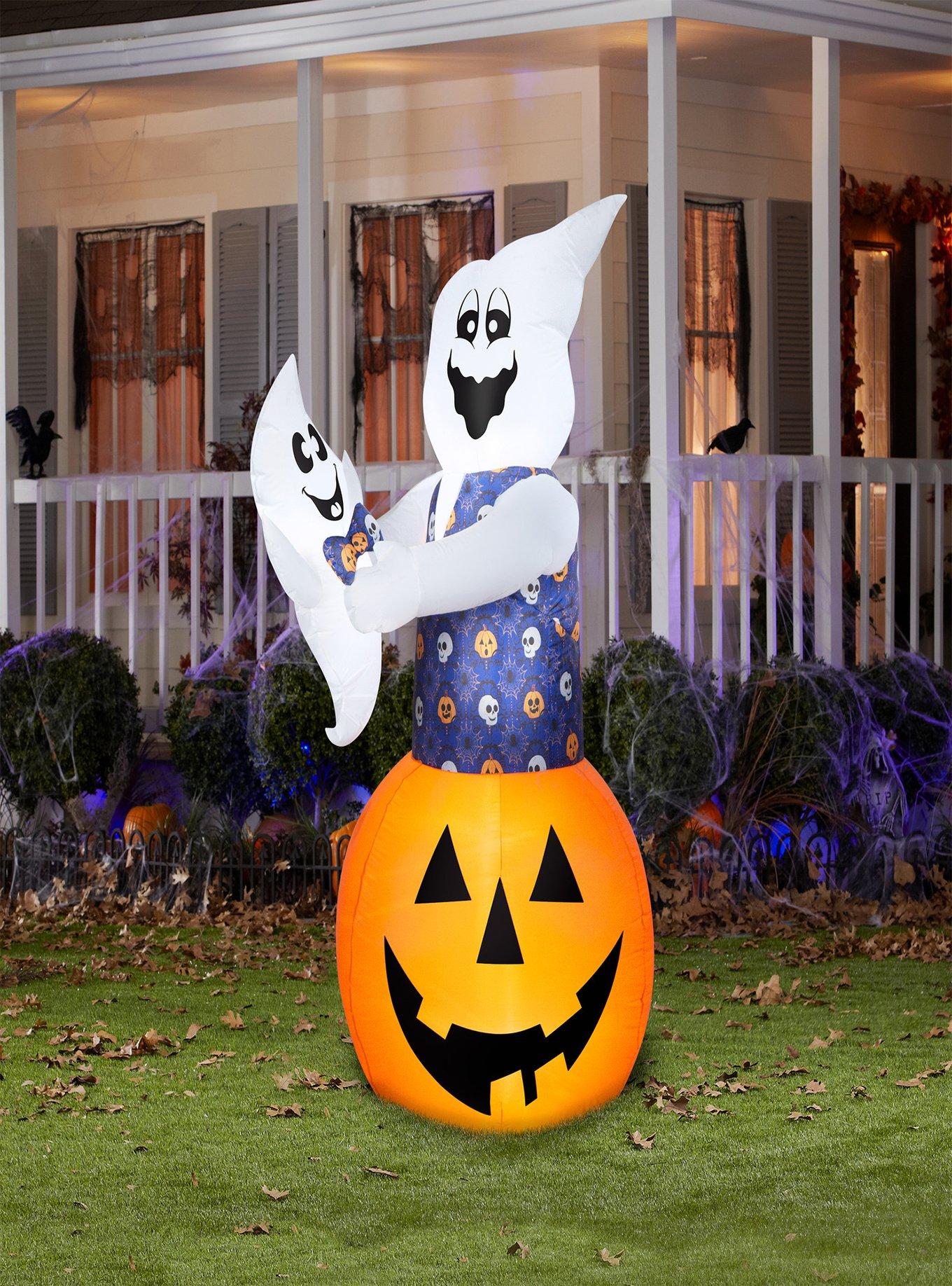 Whimsical Pumpkin Ghost with Baby Airblown, , alternate