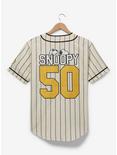 Peanuts Snoopy and Woodstock Striped Baseball Jersey, OFF WHITE, alternate
