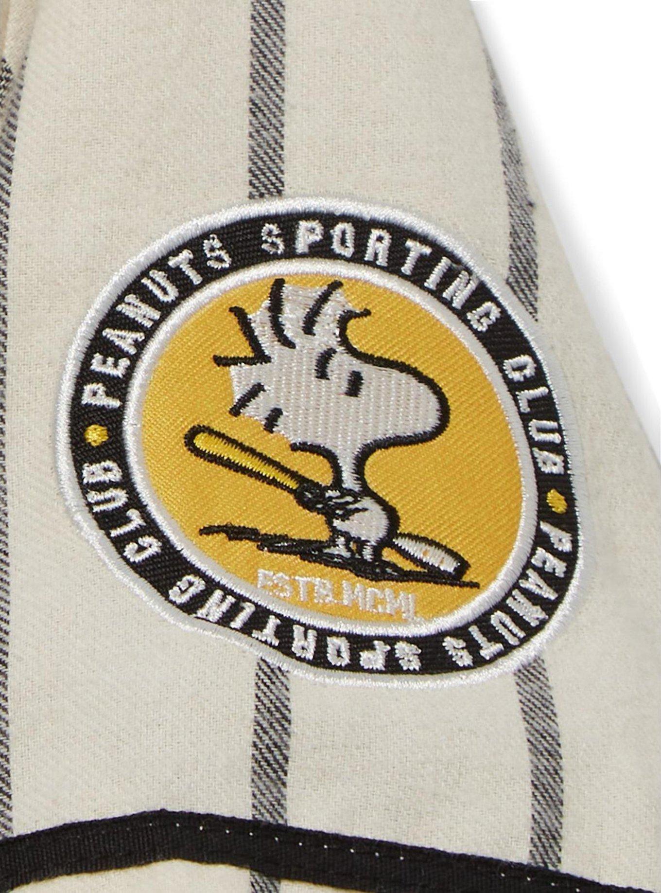 Peanuts Snoopy and Woodstock Striped Baseball Jersey, OFF WHITE, alternate