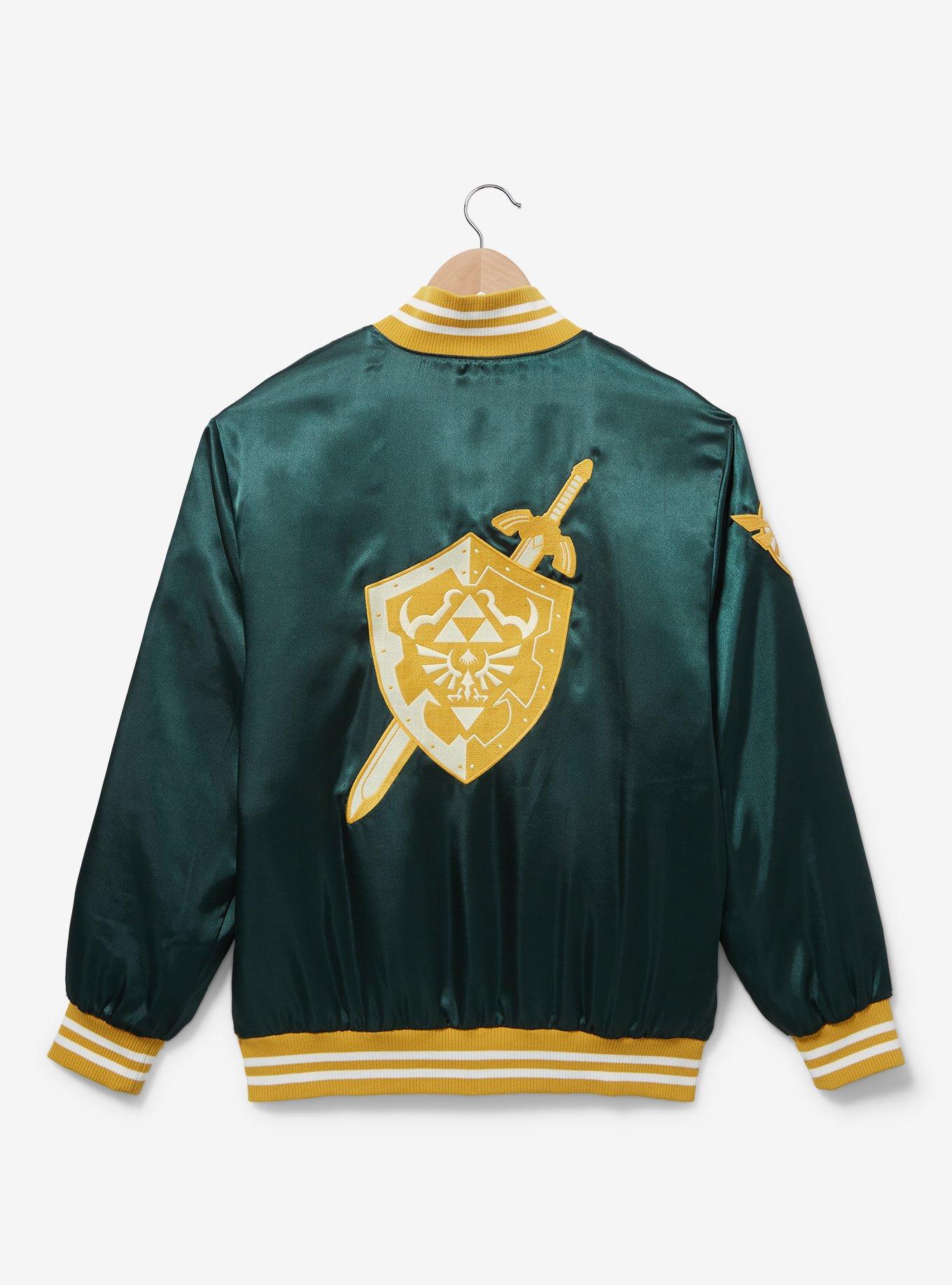 Nintendo The Legend of Zelda Hyrule Bomber Jacket &mdash; BoxLunch Exclusive, GREEN, alternate