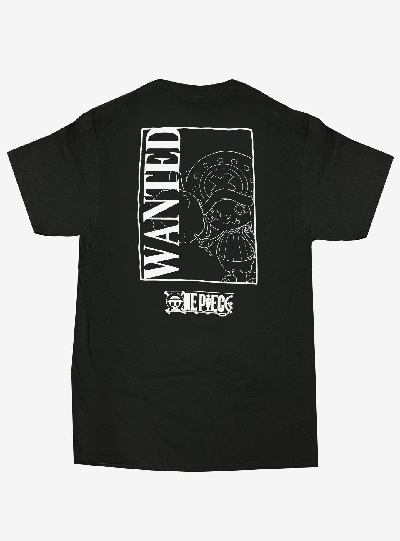 One Piece Chopper Wanted Poster Double-Sided T-Shirt, BLACK, alternate