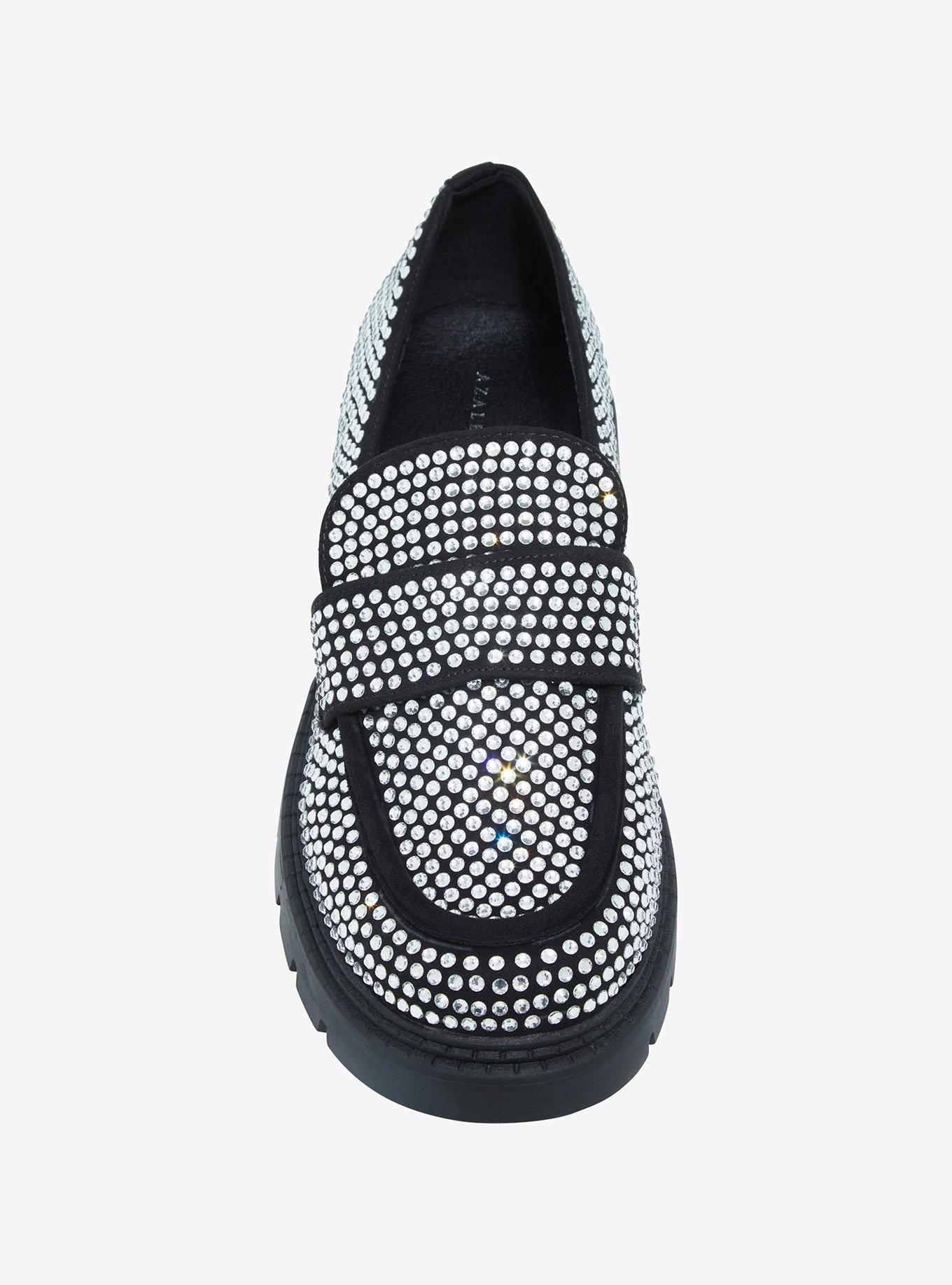 Azalea Wang Rhinestone Bling Chunky Loafers, , hi-res