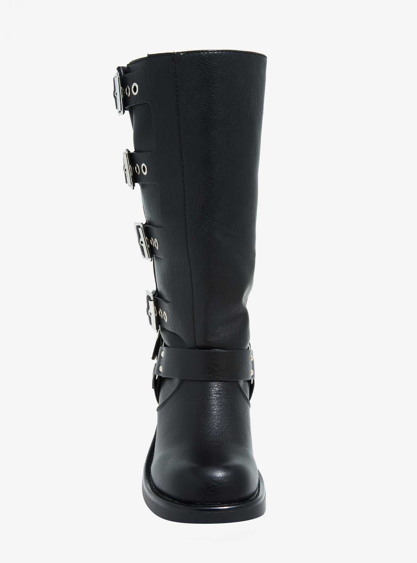 Azalea Wang Black Buckle Harness Boot, , hi-res