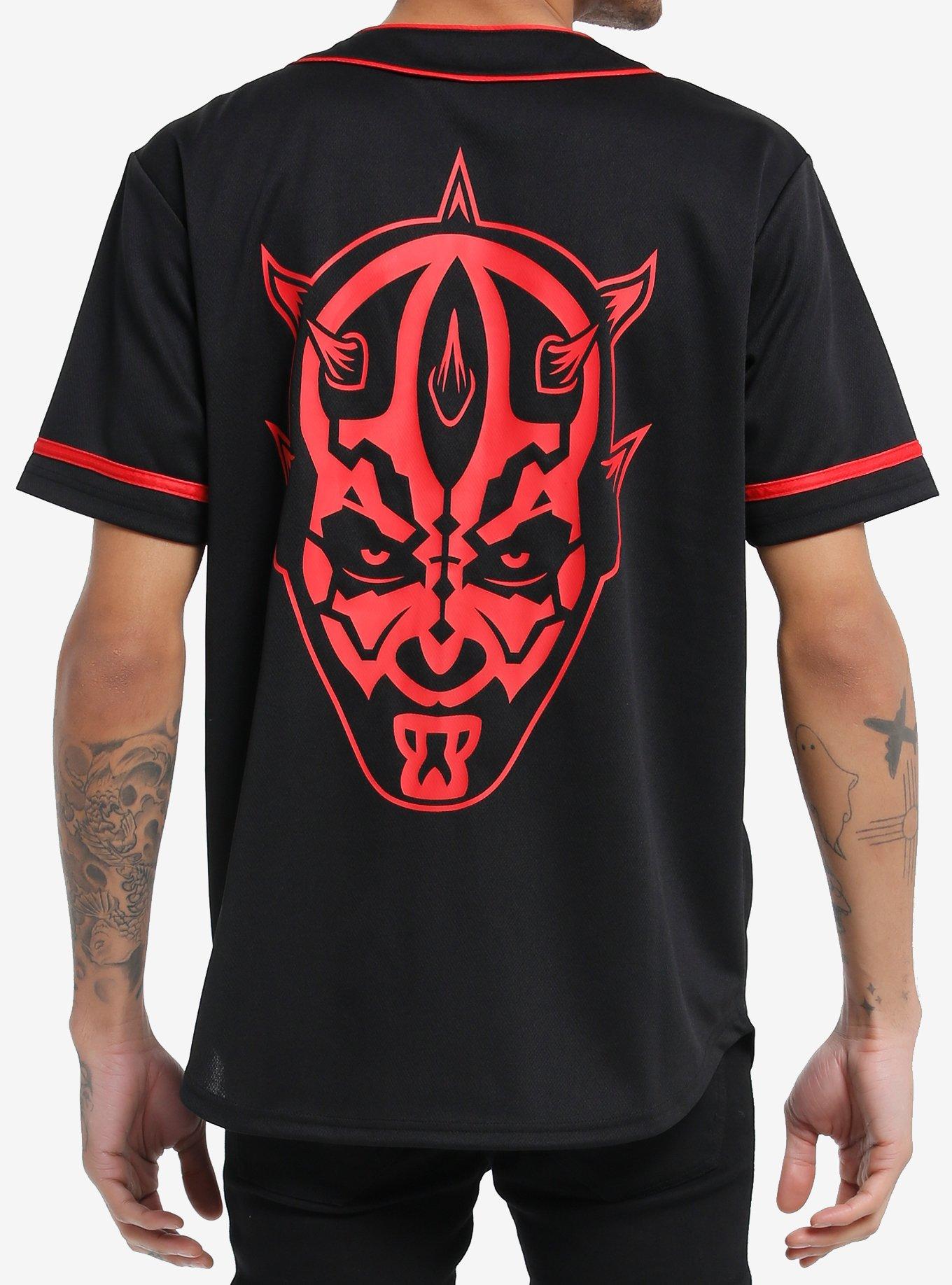 Our Universe Star Wars Darth Maul Baseball Jersey, BLACK  RED, alternate