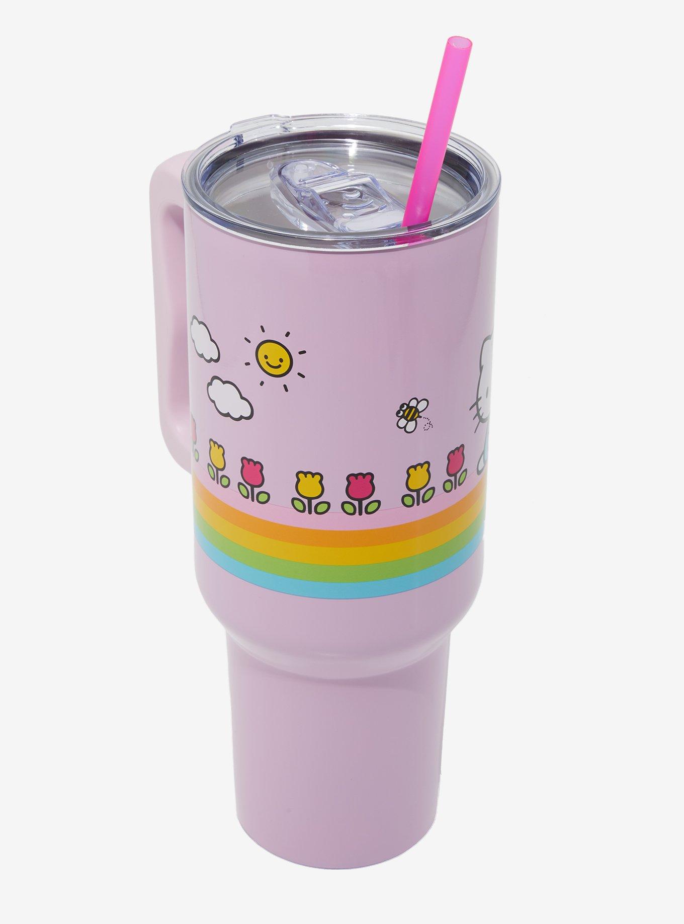 Sanrio Hello Kitty Rainbow Straw Tumbler with Handle, , alternate