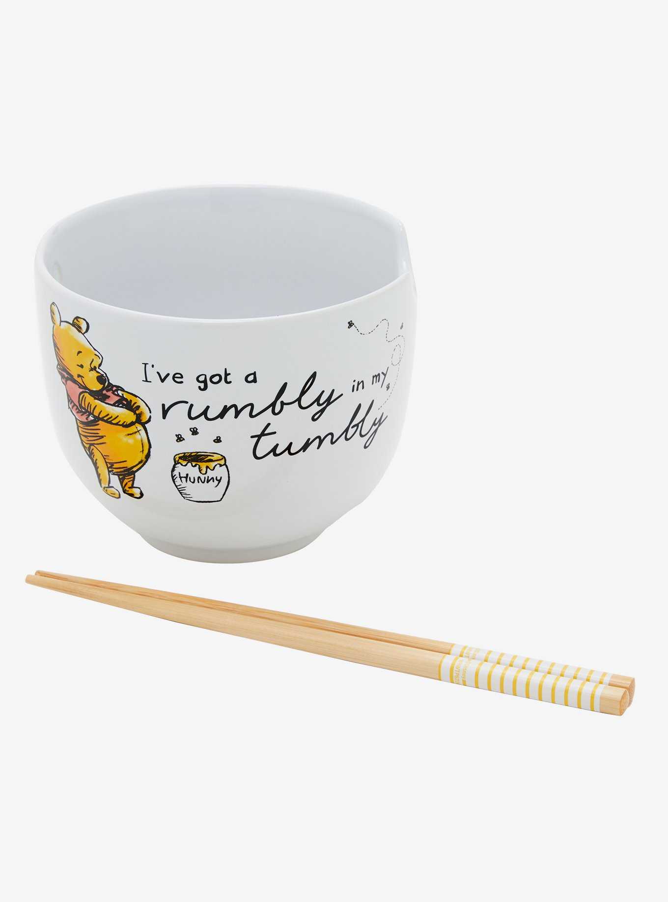Disney Winnie the Pooh Rumbly Tumbly Ramen Bowl with Chopsticks, , hi-res
