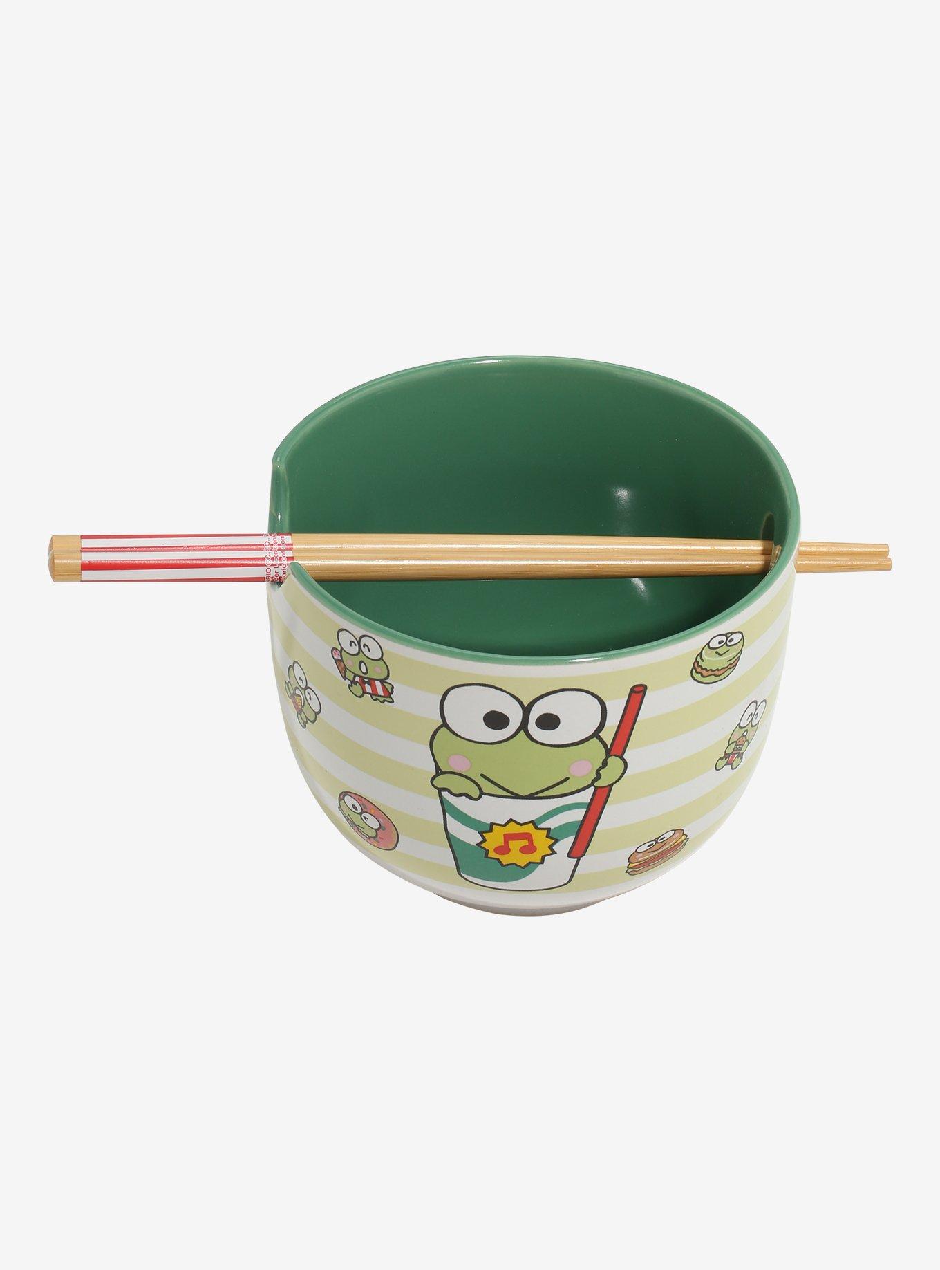 Sanrio Keroppi Striped Ramen Bowl with Chopsticks, , alternate