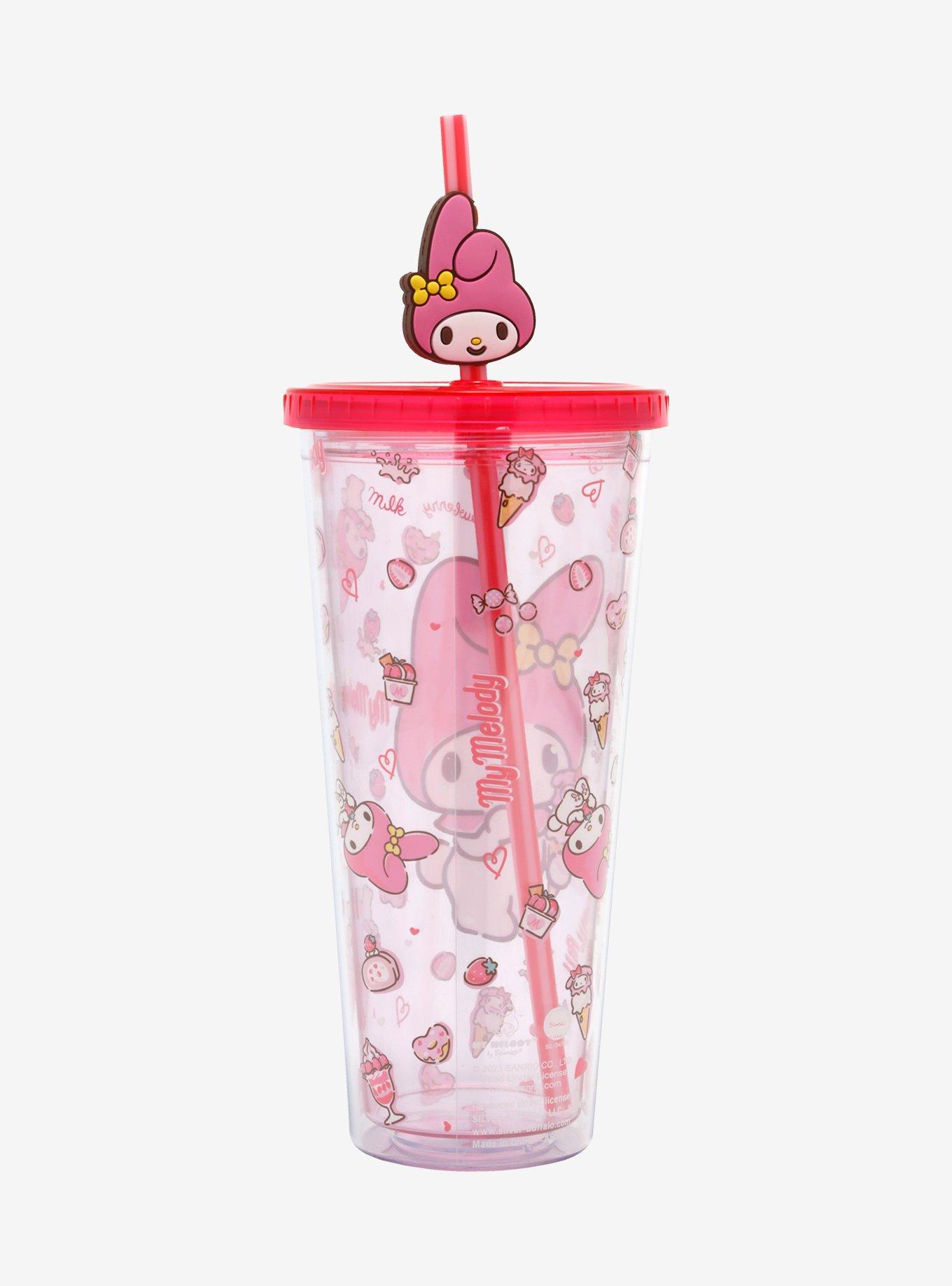 Sanrio My Melody Strawberry Desserts Allover Print Carnival Cup with Straw Charm