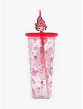 Sanrio My Melody Strawberry Desserts Allover Print Carnival Cup with Straw Charm, , hi-res