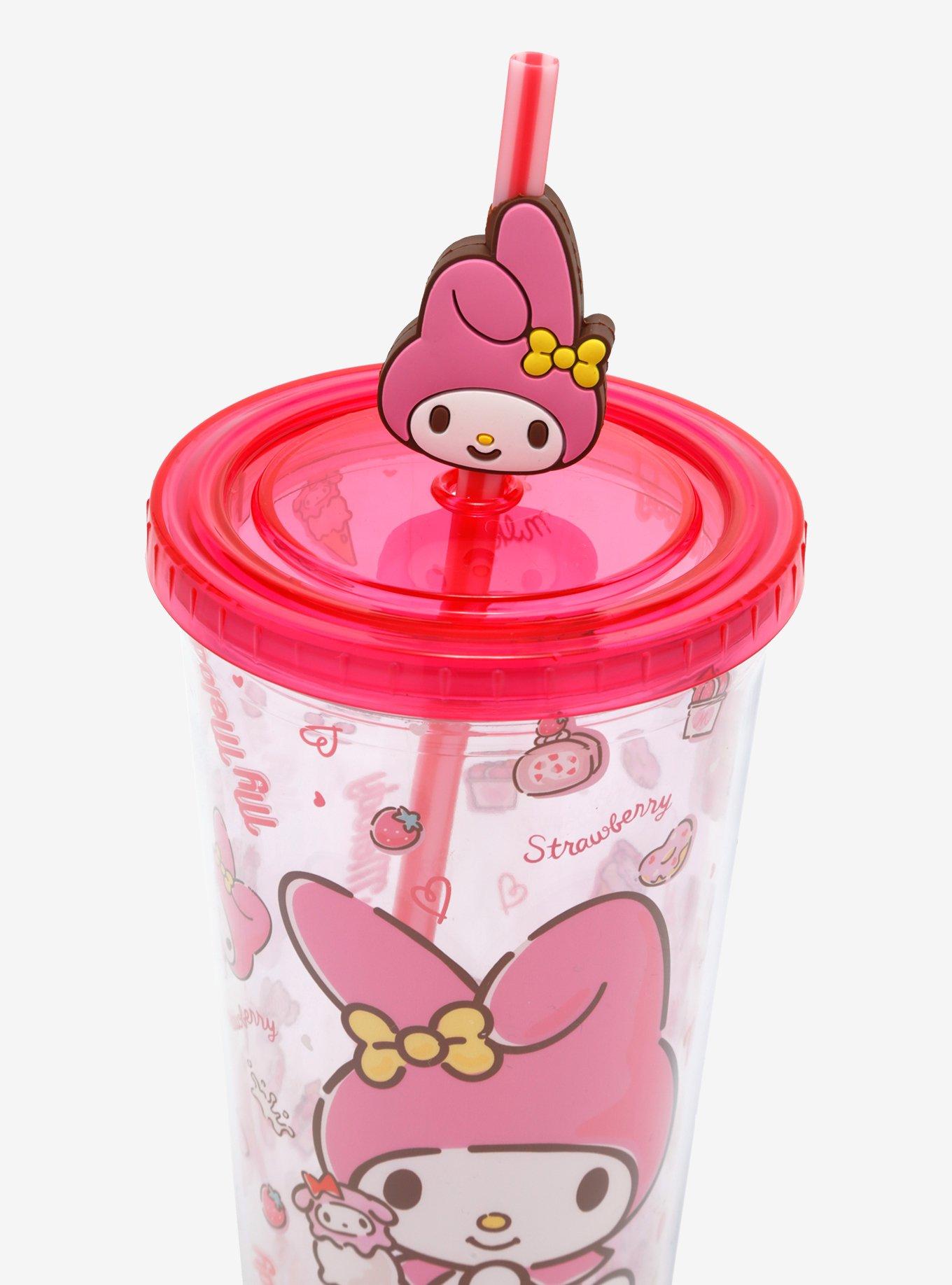 Sanrio My Melody Strawberry Desserts Allover Print Carnival Cup with Straw Charm