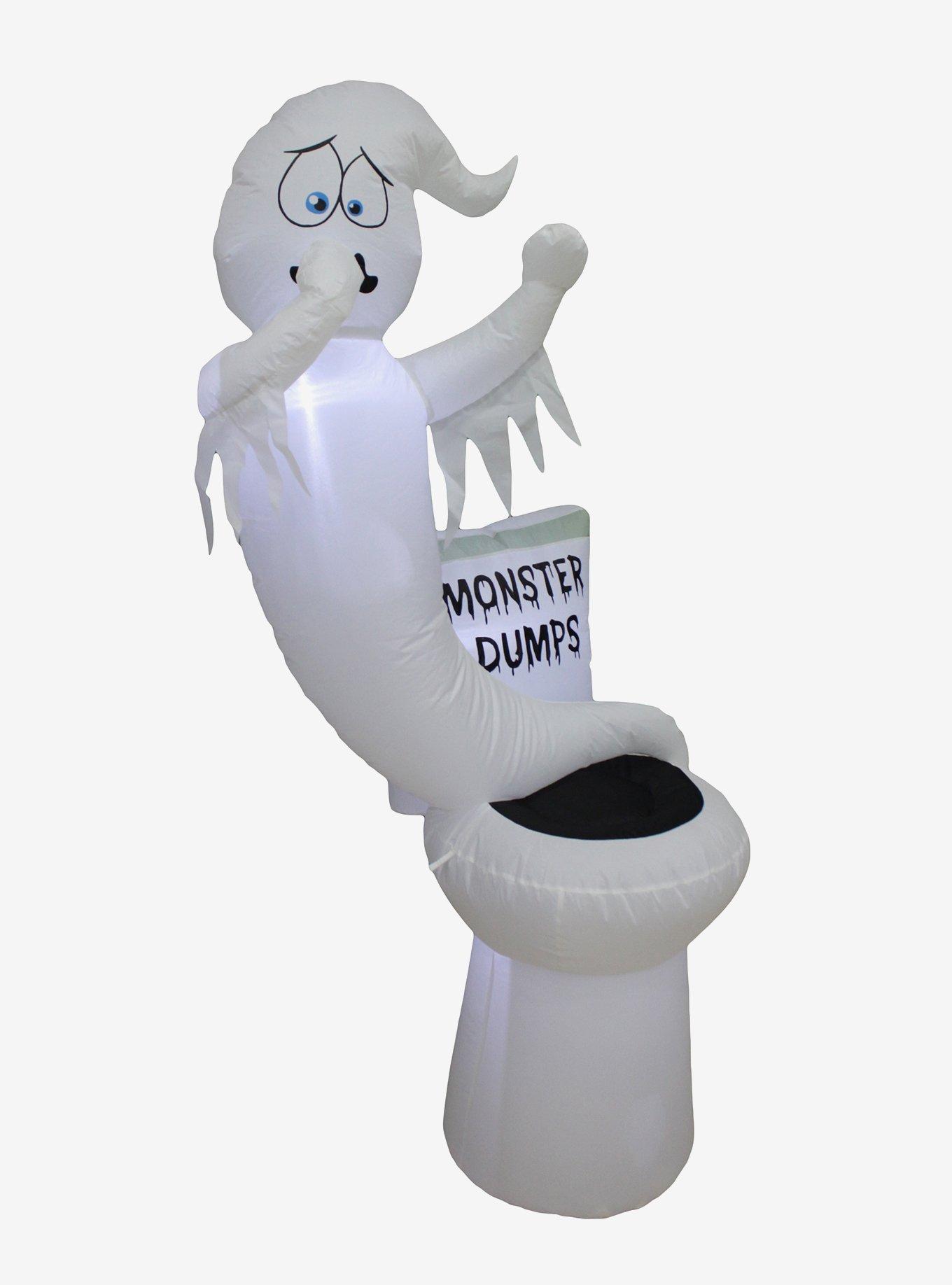 Glowing Toilet Monster Dumps Inflatable Decor, , alternate