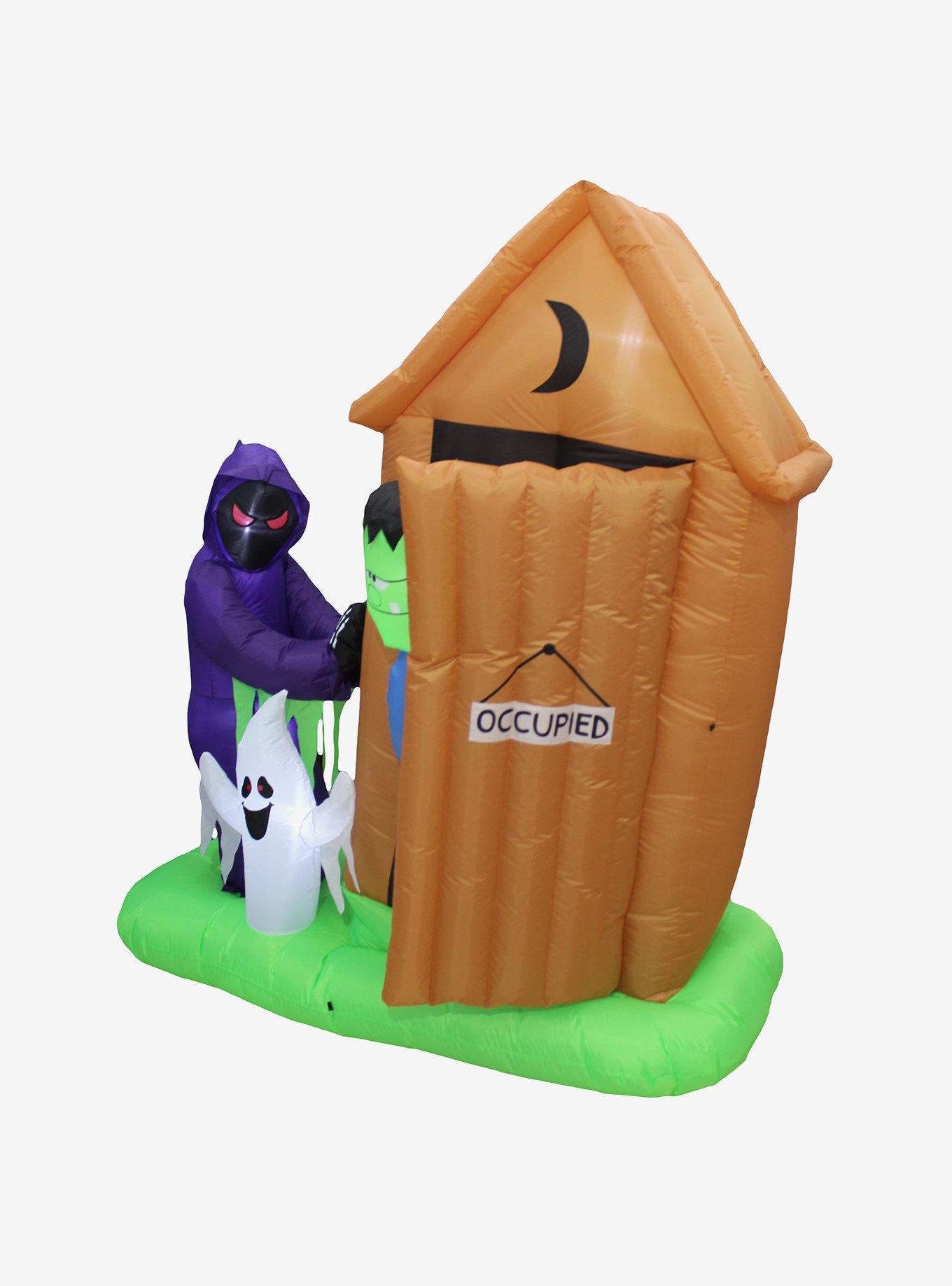 Animated Monster Outhouse Scene Inflatable Decor, , alternate