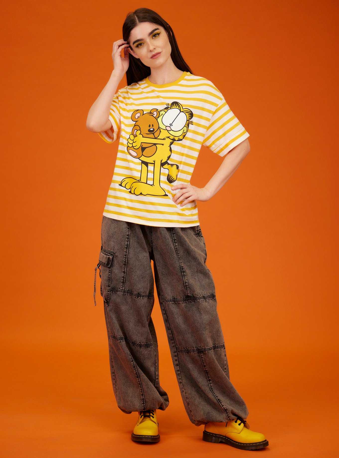 Garfield Stripe Garfield & Pooky Girls Oversized T-Shirt, , hi-res