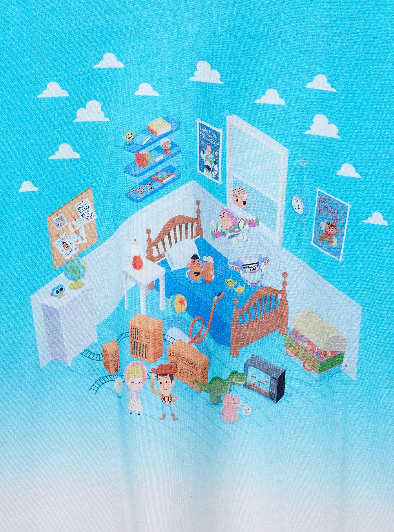 Her Universe Disney Pixar Toy Story Andy's Room Split Dye Women's T-Shirt &mdash; BoxLunch Exclusive, LIGHT BLUE, alternate