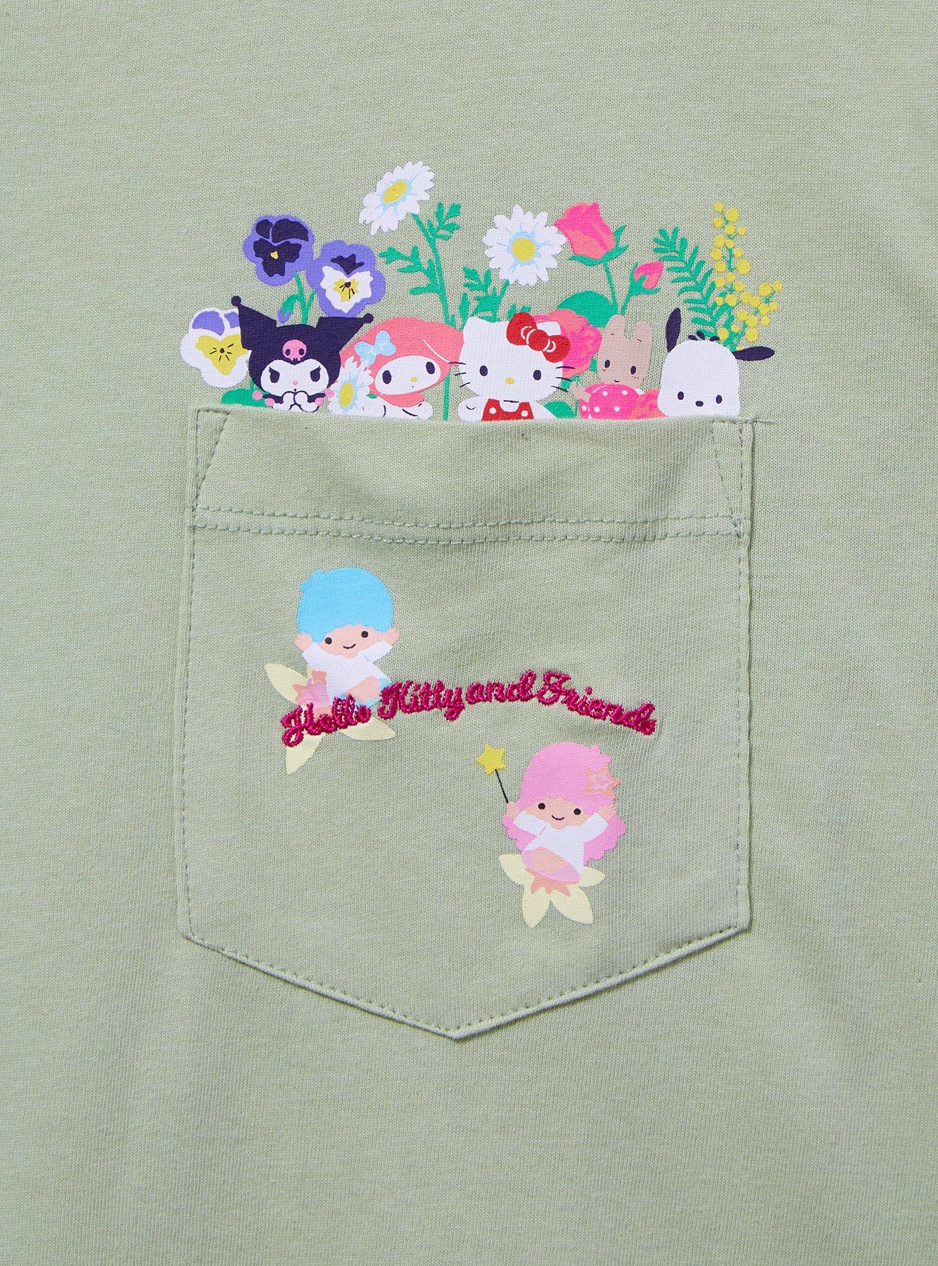 Sanrio Hello Kitty and Friends Floral Women's Pocket T-Shirt — BoxLunch Exclusive