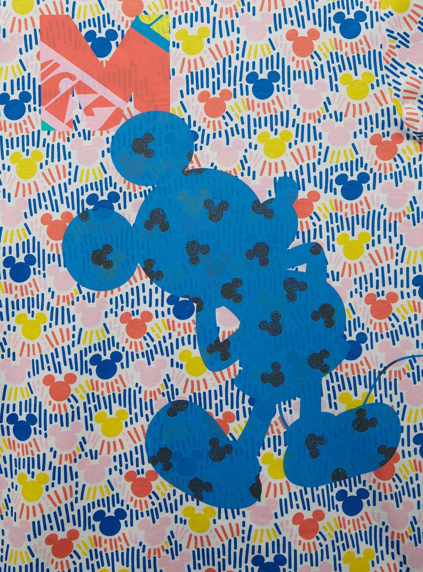 Disney Mickey Mouse Vintage Allover Print T-Shirt &mdash; BoxLunch Exclusive, MULTI, alternate