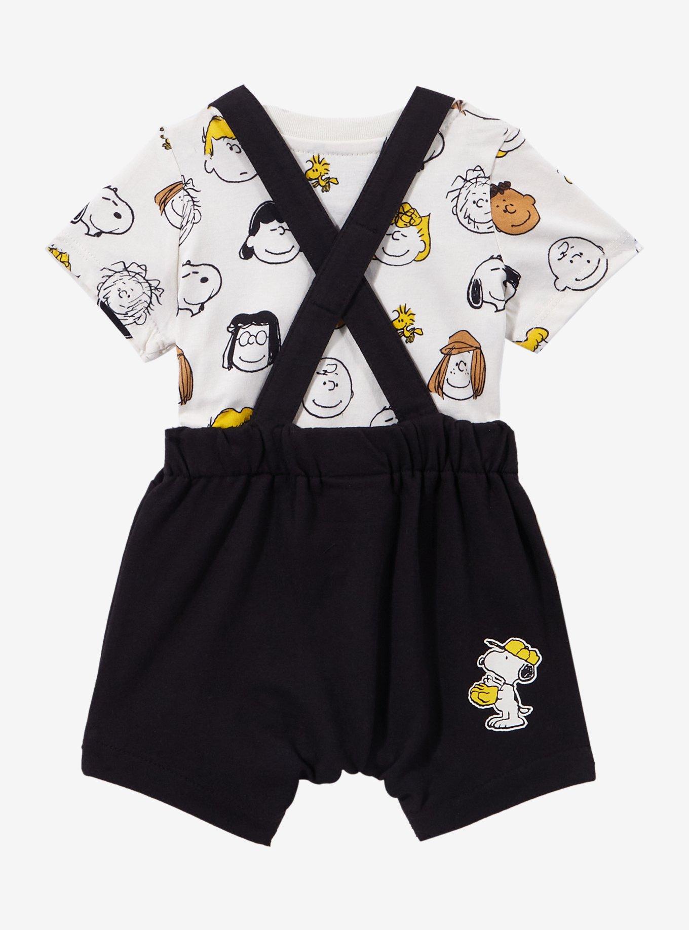 Peanuts Characters Color Block Infant T-Shirt and Overall Set - BoxLunch Exclusive, MULTI, alternate