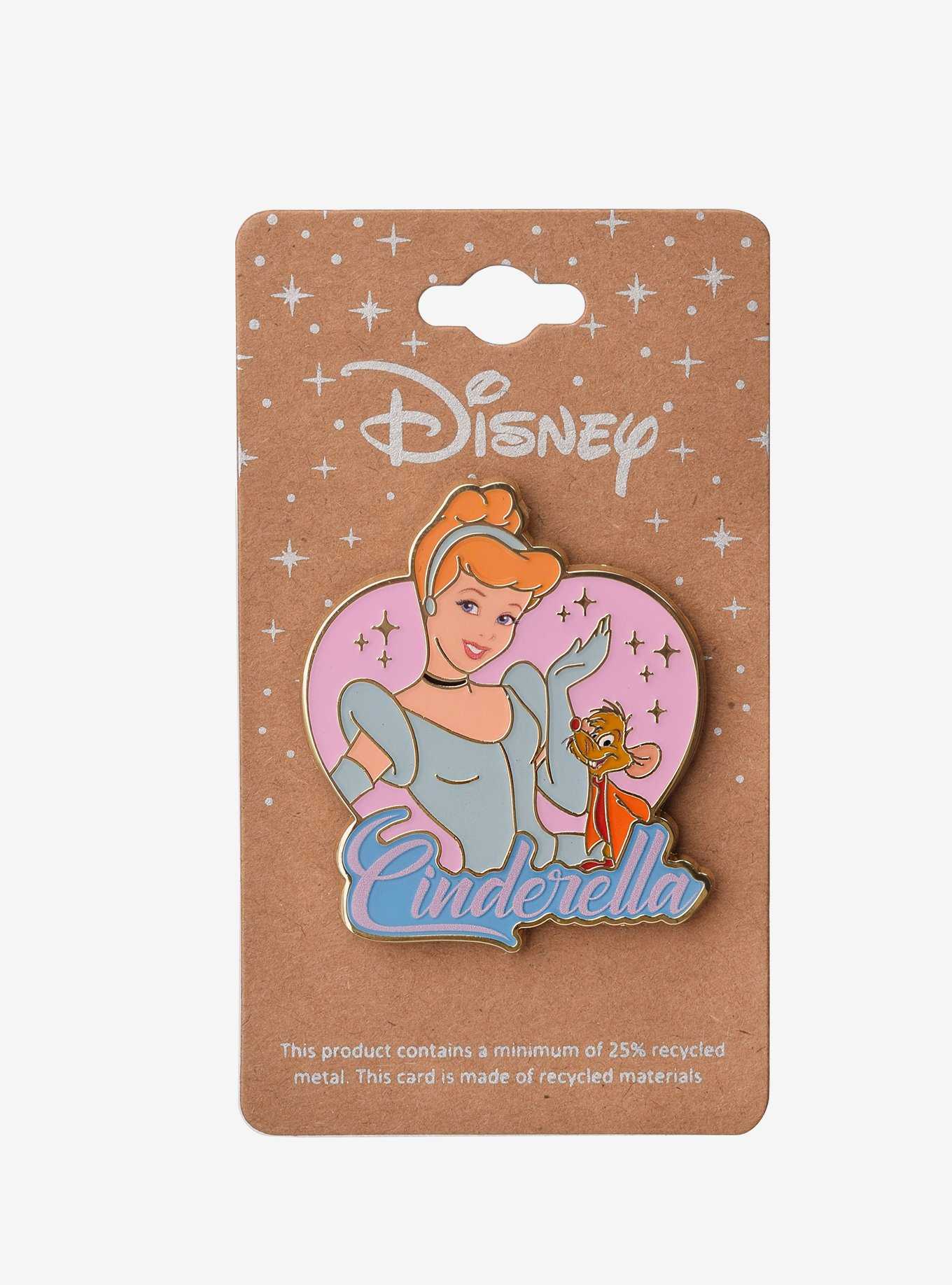 Disney Cinderella and Jaq Heart Portrait Enamel Pin - BoxLunch Exclusive, , hi-res