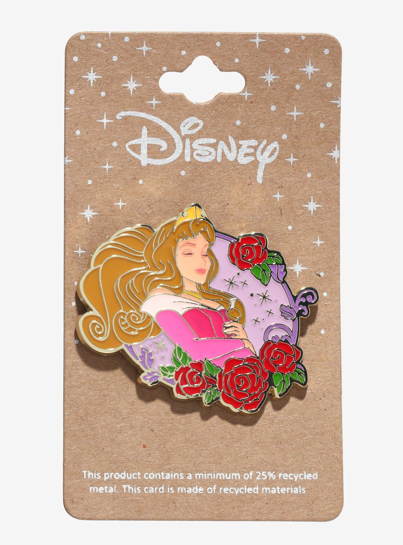 Disney Sleeping Beauty Aurora Floral Frame Enamel Pin, , alternate