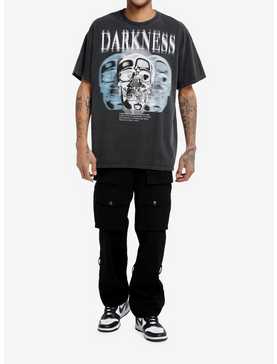 Social Collision Darkness Skull Oversized T-Shirt, , hi-res