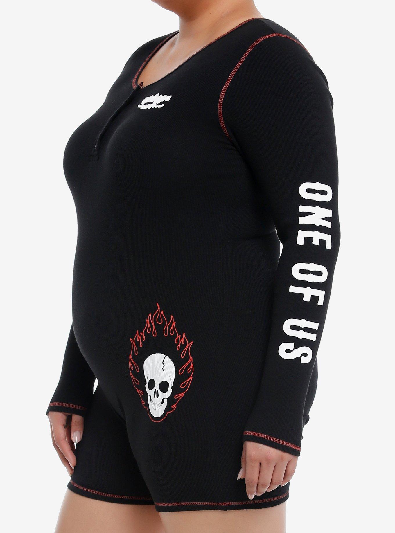 The Lost Boys Ribbed Romper Plus Size, BLACK, alternate