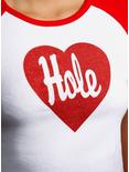 Hole Glitter Heart Girls Baby Raglan T-Shirt, BRIGHT WHITE, alternate