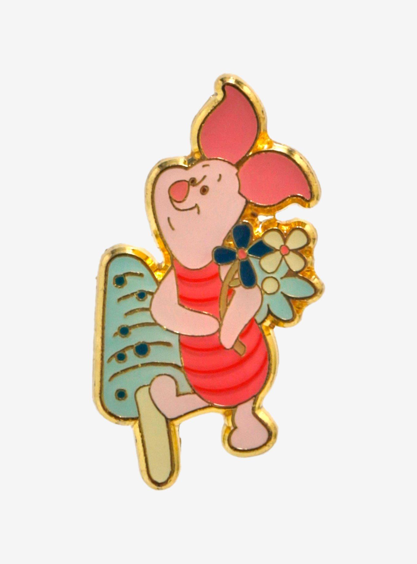 Disney Winnie the Pooh Piglet Mushroom Floral Enamel Pin