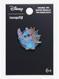 Loungefly Disney Lilo & Stitch Floral Stitch Stained Glass Enamel Pin - BoxLunch Exclusive, , alternate